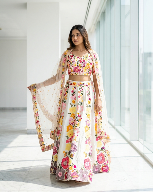 Blossom Garden Embroidered Lehenga Set