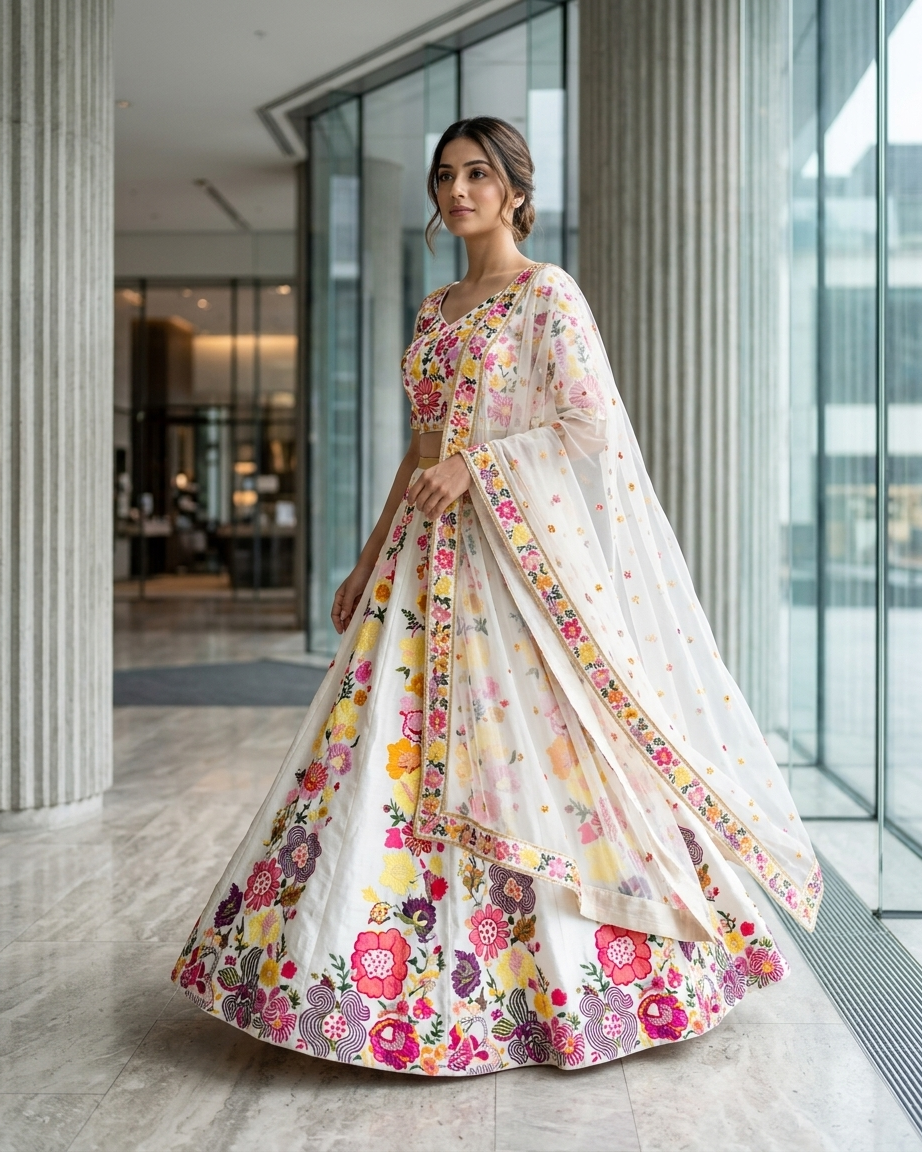 Blossom Garden Embroidered Lehenga Set