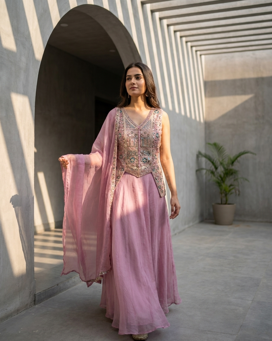 Blush Royale Indo-Western Set