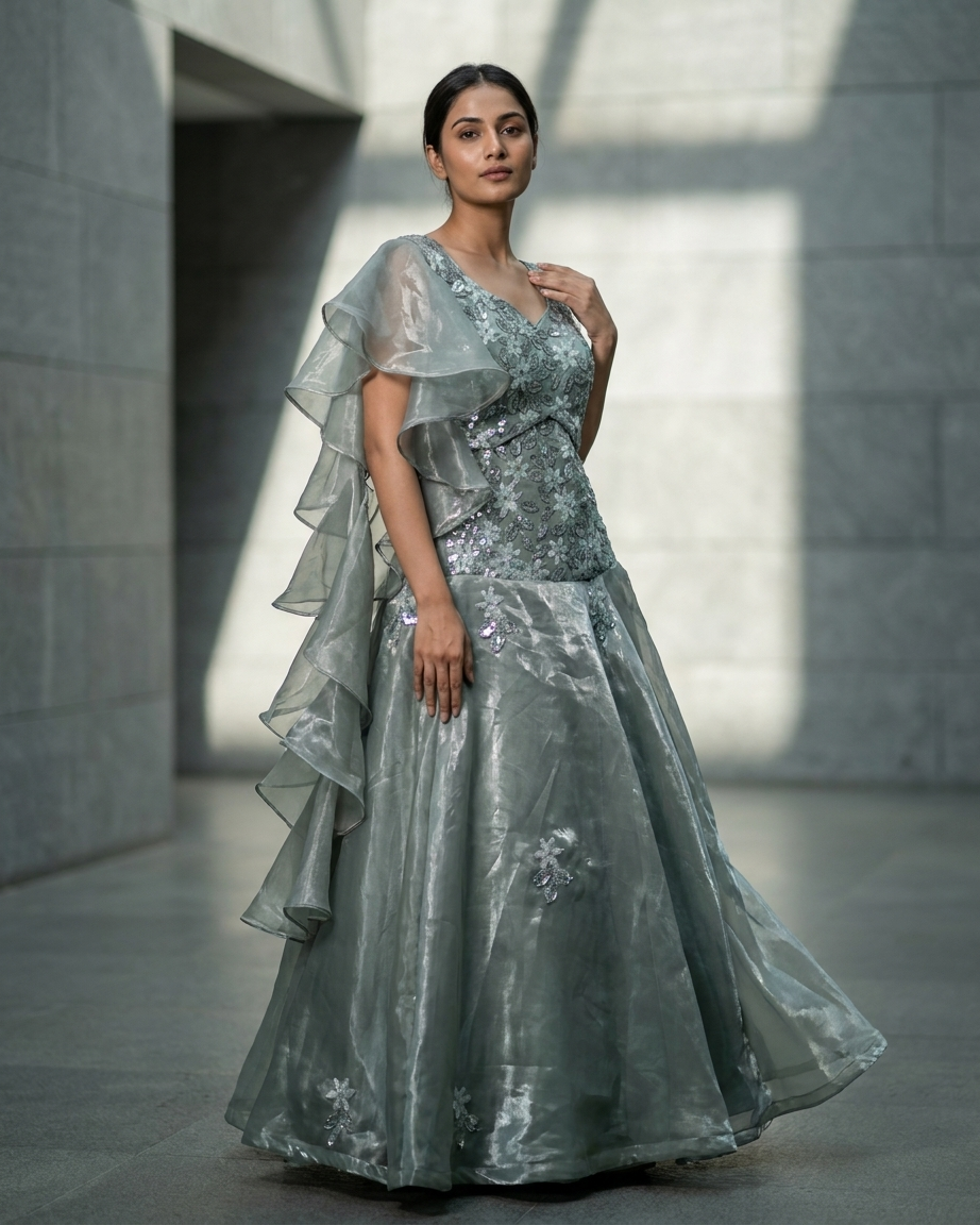 Celeste Ruffle Lehenga