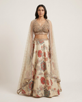 Ivory Bloom Cape Lehenga