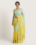 Mint Blossom Embroidered Saree