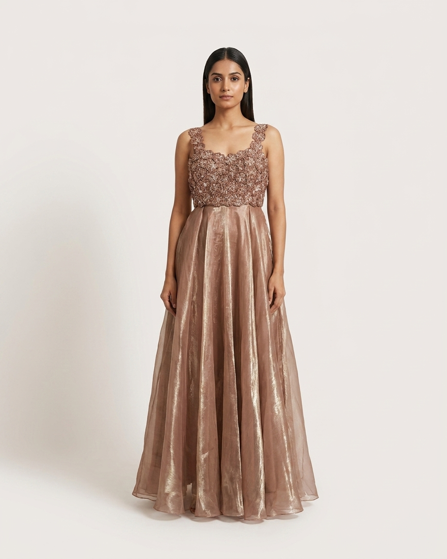Rose Gold Shimmer Lehenga