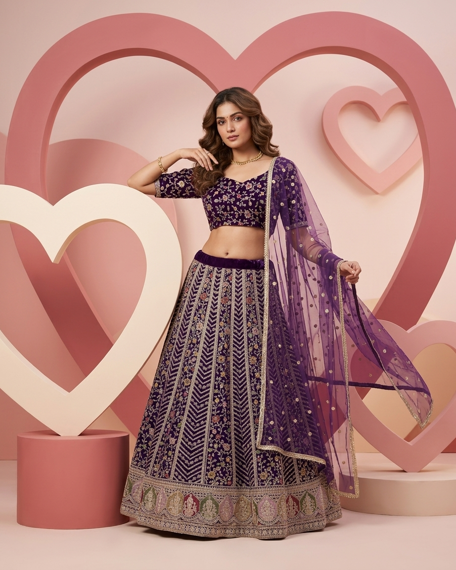 Royal Violet Festive Lehenga