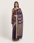 Royal Violet Temple Border Saree