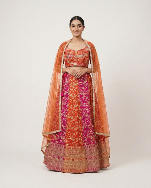 Sunset Rani Brocade Lehenga